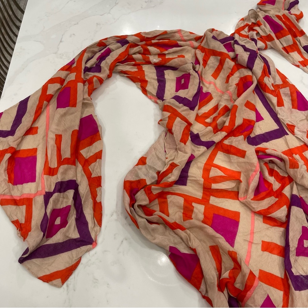 Michael Stars Red and Purple Cover -Up/Sarong - Picture 6 of 7